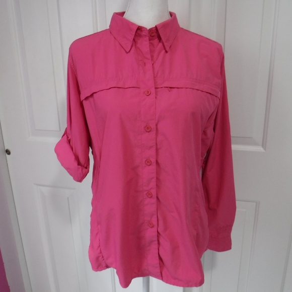 Cabela's Tops - Cabelas Vented UPF 50 Shirt M Pink Nylon